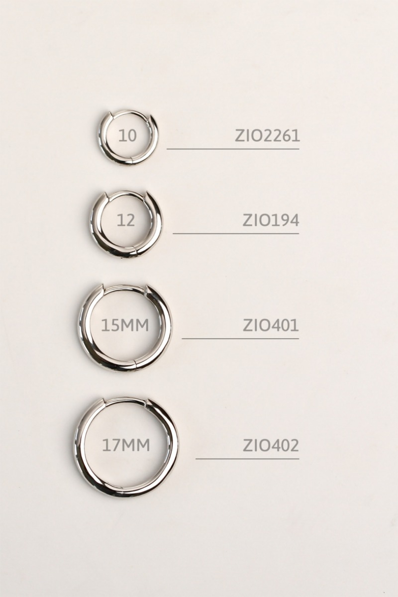 12mm ZINZI Sterling Silver Hoop Earrings width 2mm ZIO194