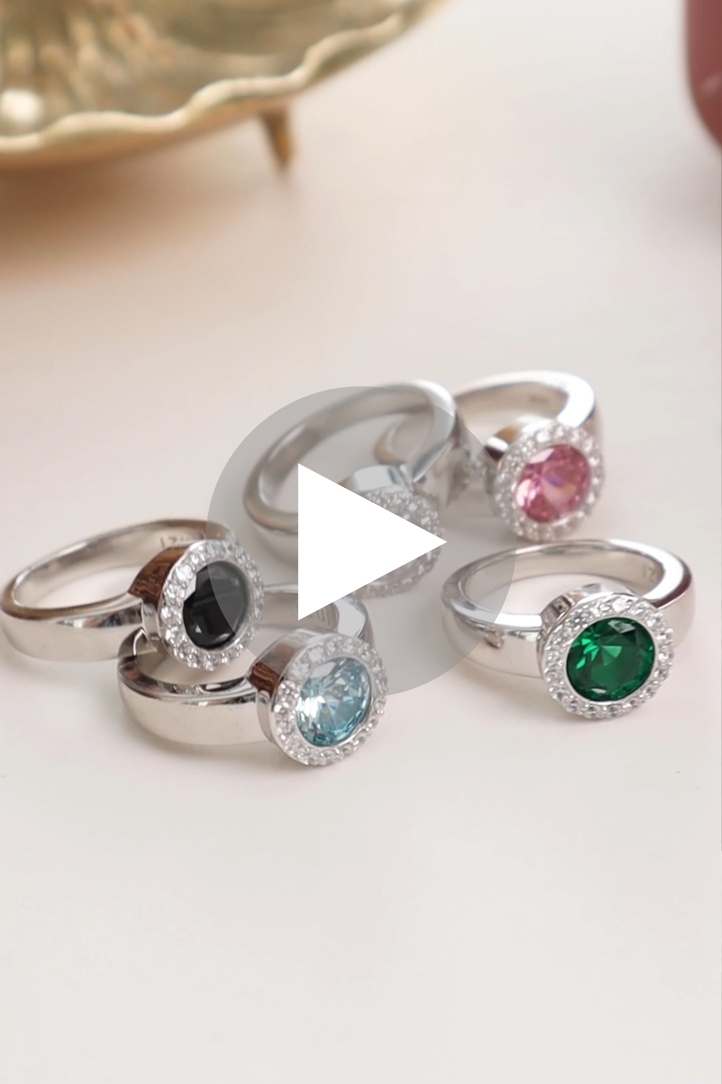 ZINZI Sterling Silver Exchangeable Ring Round ZIR1