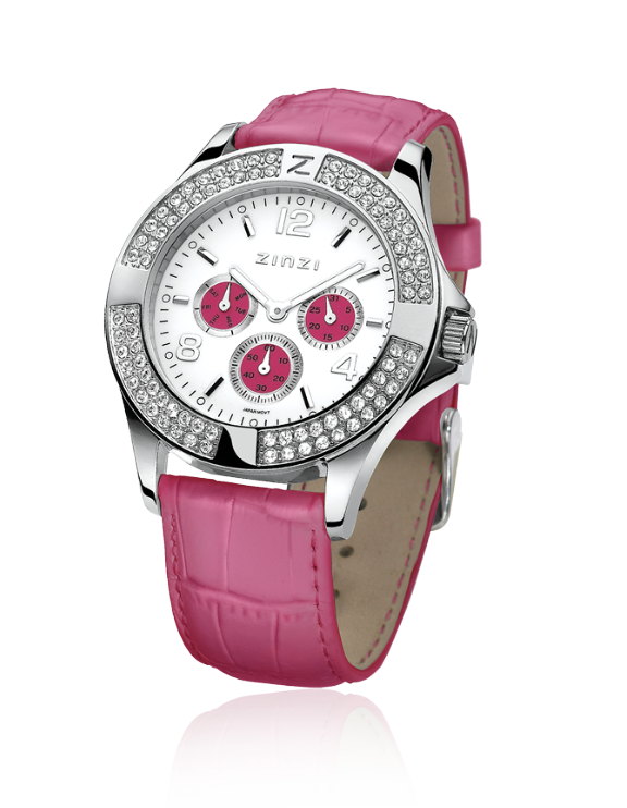 ZINZI Watch White Pink Dial Pink Strap UNO3R