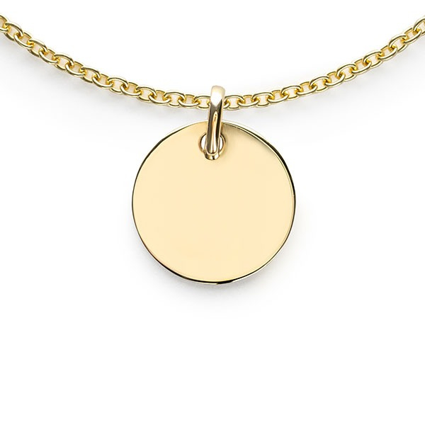 12mm ZINZI 14K Gold Pendant Trendy Shiny Coin ZGH397-12 (excl. necklace)