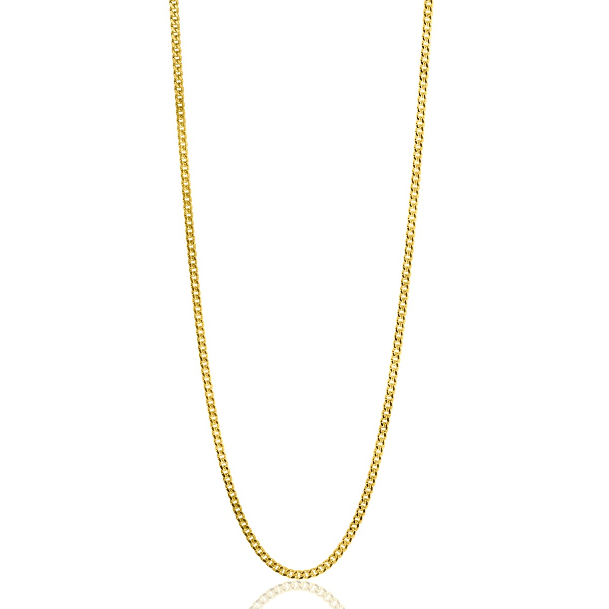 42cm ZINZI 14K Gold Curb Chain Necklace 1mm width ZGLG42-1