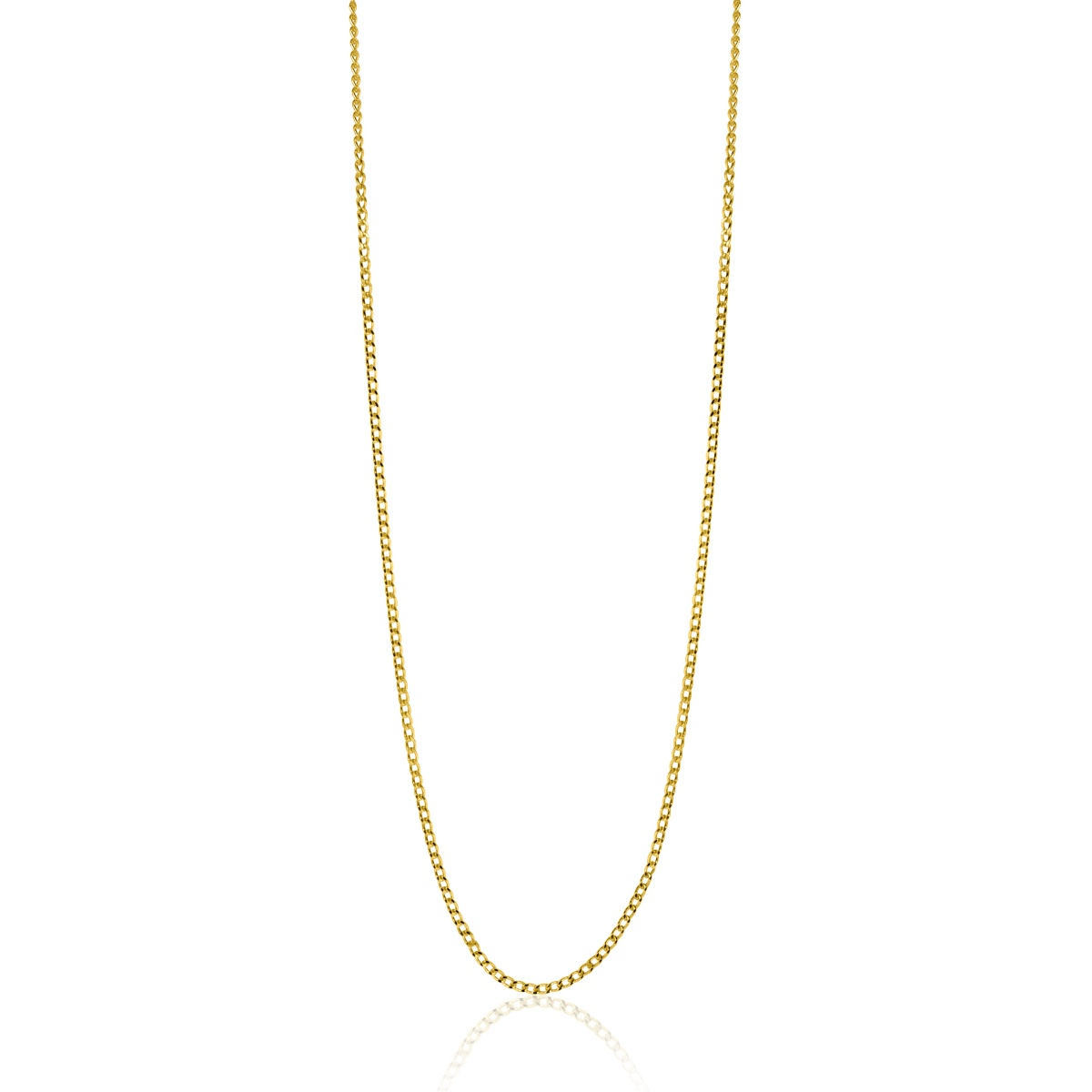 45cm ZINZI 14K Gold Curb Chain Necklace 0,8mm width ZGLG45-08