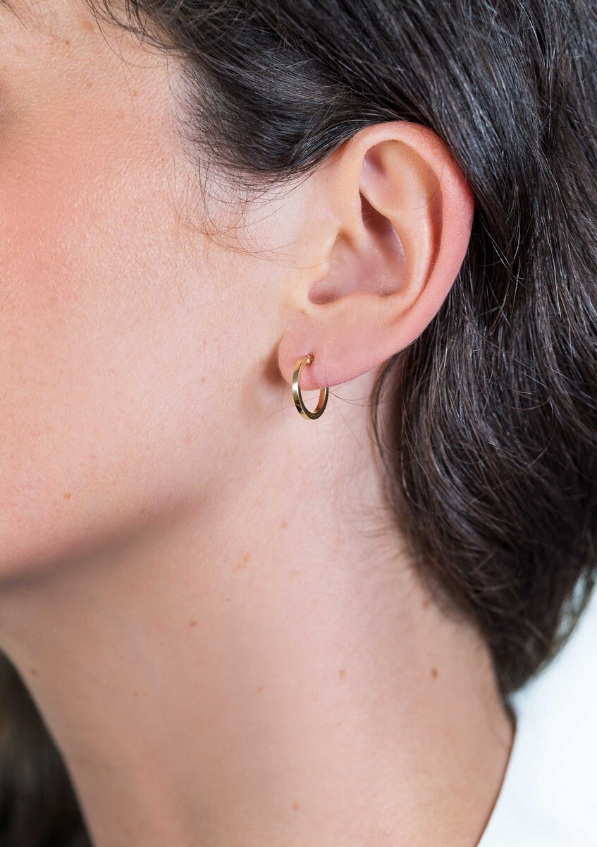 ZINZI 14K Gold Hoop Earrings Square Tube 13 x 1,5mm ZGO257