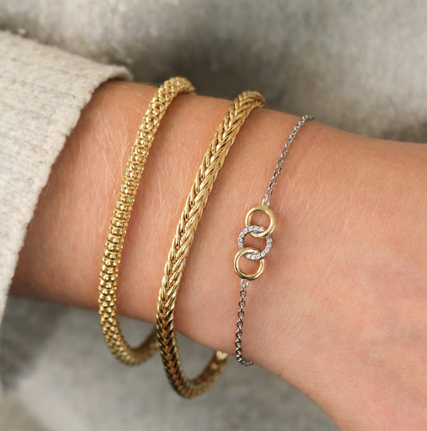 ZINZI Gold Plated Sterling Silver Chain Bracelet 19cm ZIA1057G