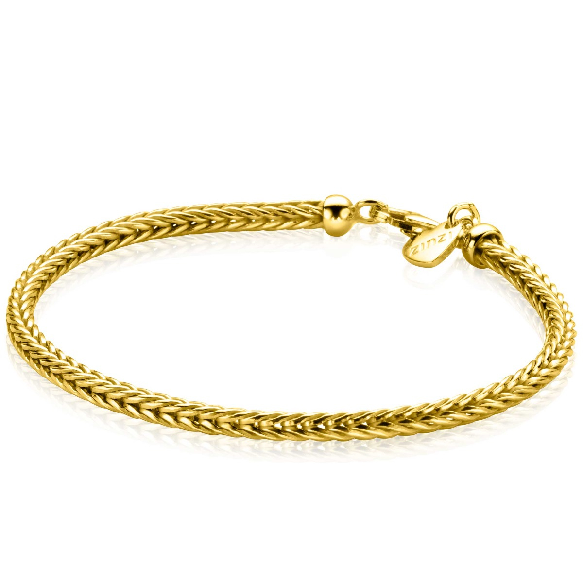 ZINZI Gold Plated Sterling Silver Chain Bracelet Foxtail 2,5mm ZIA1124G