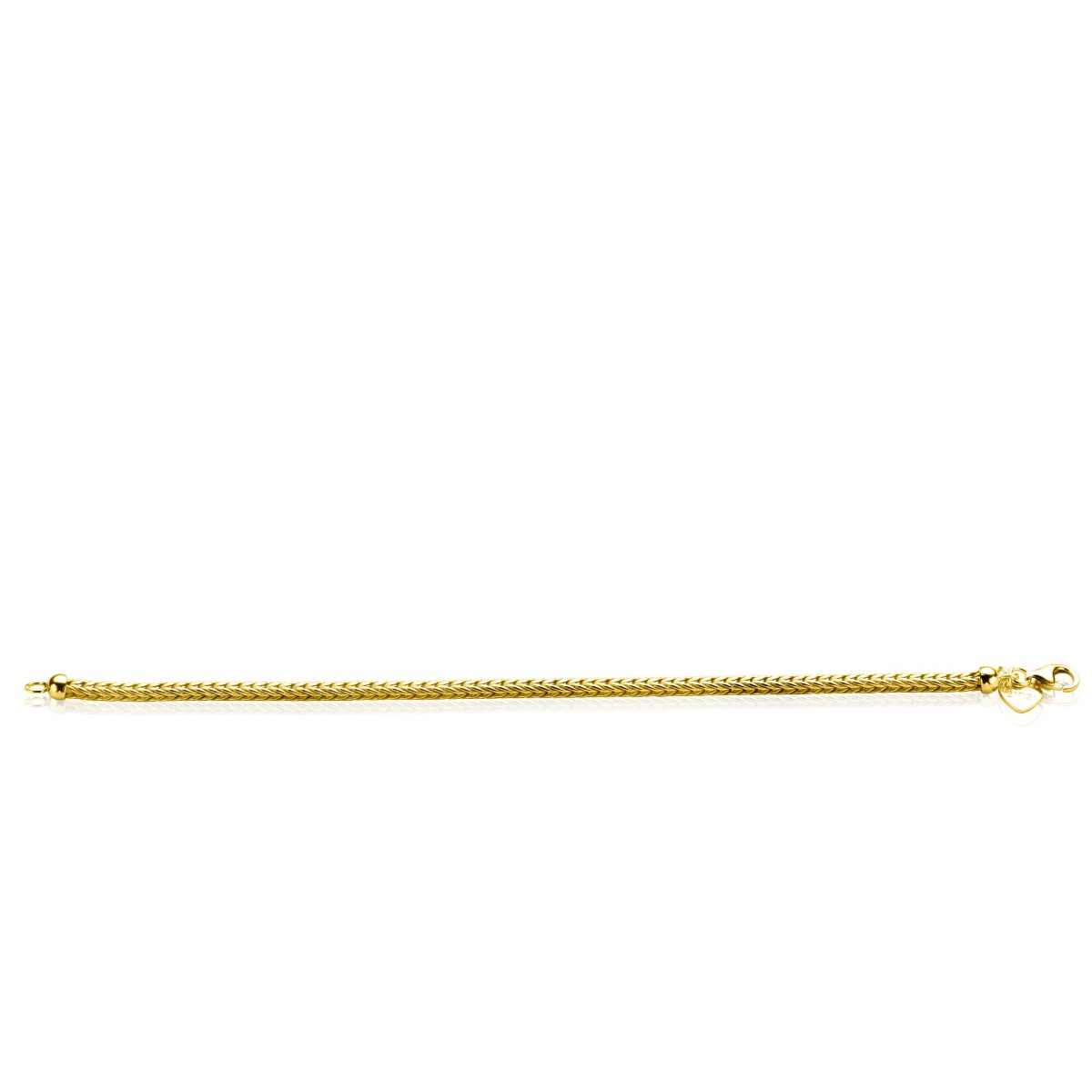 ZINZI Gold Plated Sterling Silver Chain Bracelet Foxtail 2,5mm ZIA1124G