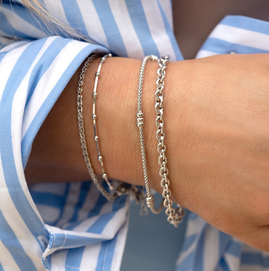 ZINZI Sterling Silver Wheat Chain Bracelet width 2mm ZIA1931