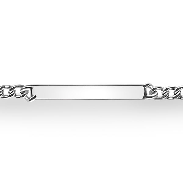 ZINZI Sterling Silver Curb Chain Bracelet with Bar width 4mm 18-21cm ZIA2271