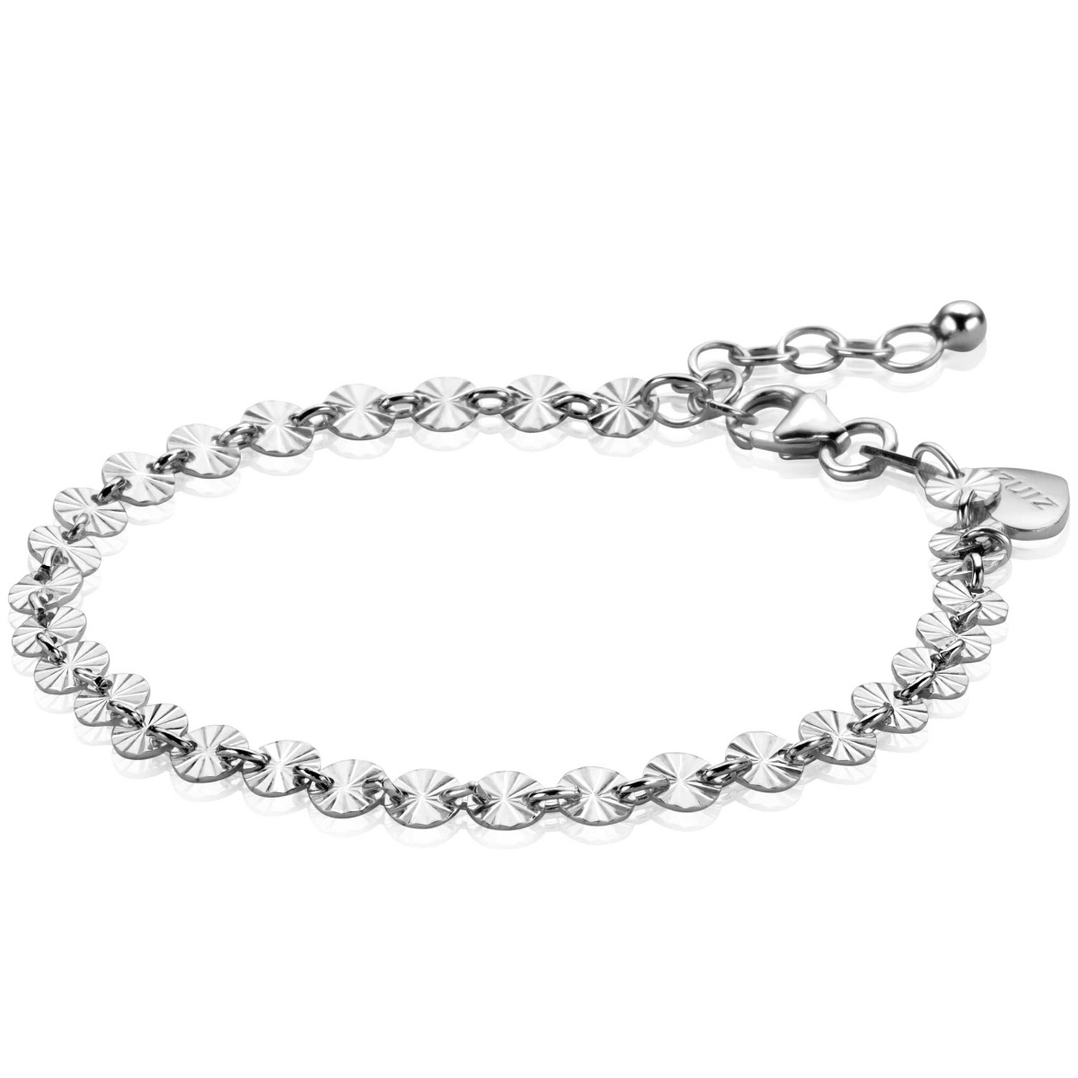 ZINZI Sterling Silver Bracelet Coins with Sunbeams width 4,3mm ZIA2272