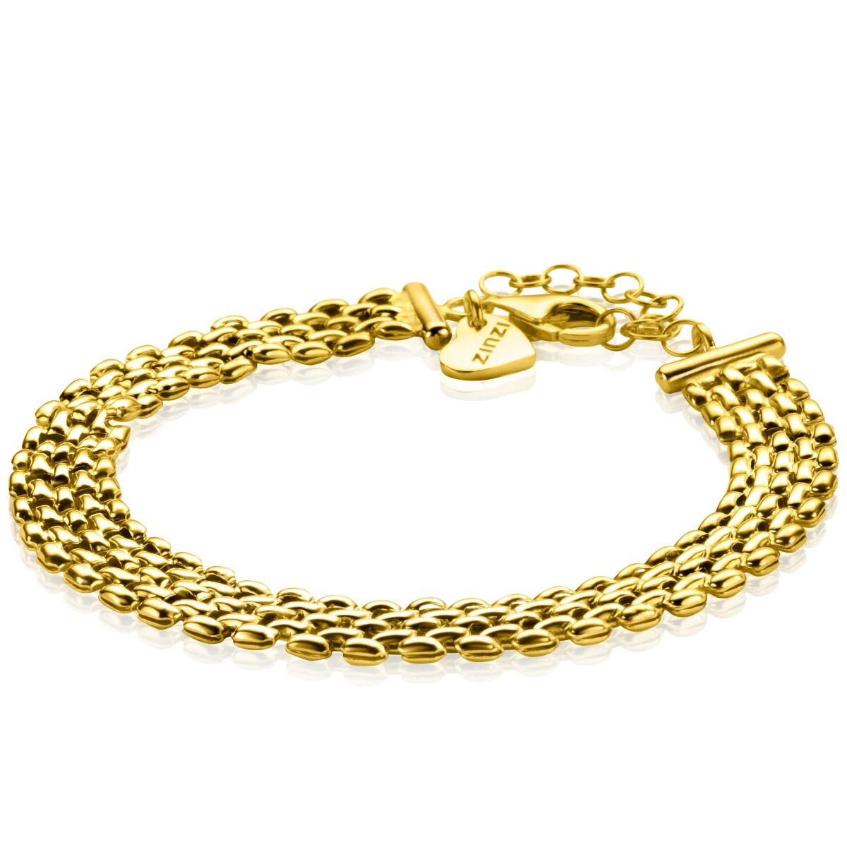 ZINZI Gold Plated Sterling Silver Bracelet Rolex-style Chain width 8mm 16,5-20cm ZIA2289G