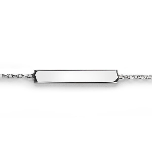 ZINZI Sterling Silver Bracelet with Shiny Plate for Engraving 17-20cm ZIA2344