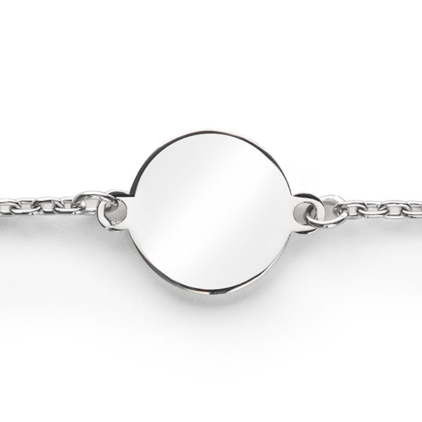 ZINZI Sterling Sterling Silver Bracelet with Round Plate 15mm for Engraving 17-20cm ZIA2345