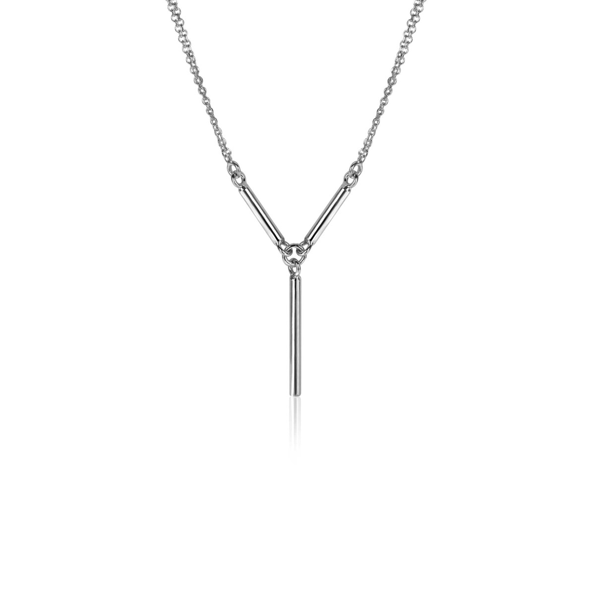ZINZI multi-look Y-collier with double jasseron links and three shiny bars, 42-45cm, ZIC-BF106