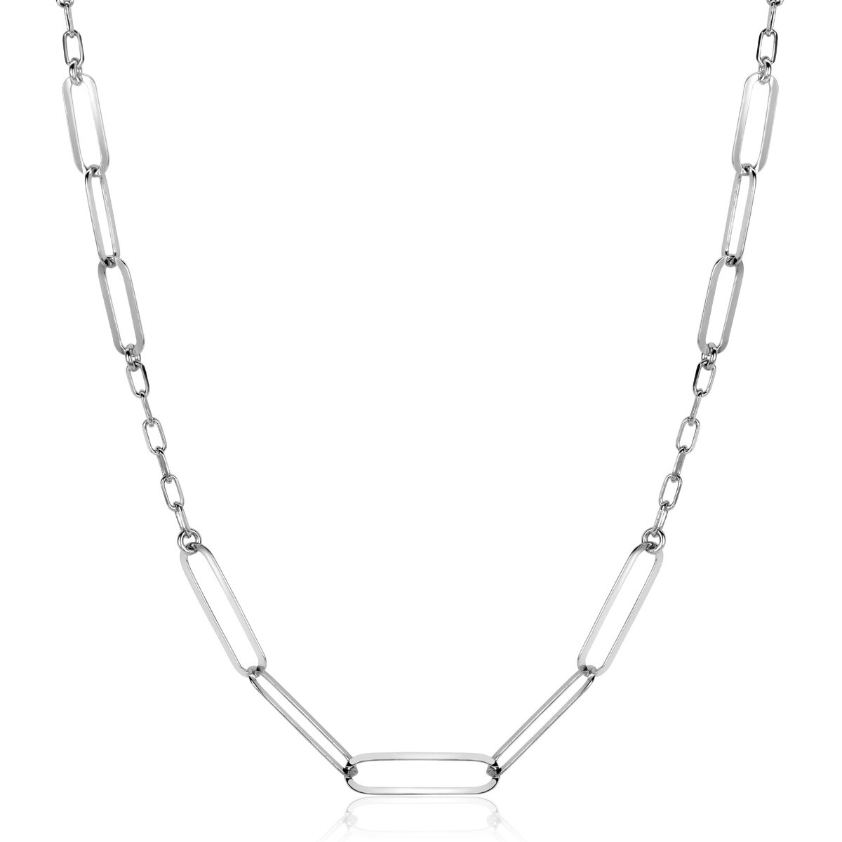ZINZI Sterling Silver Necklace Paperclip Chains 40-45cm ZIC-BF60