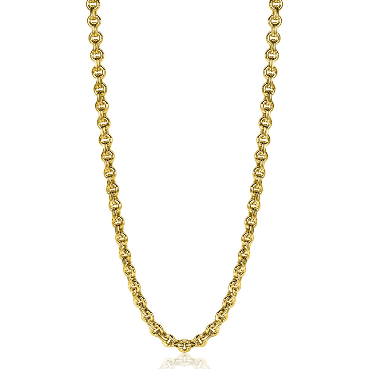 ZINZI Gold Plated Sterling Silver Necklace Round Chains width 5mm 45cm ZIC2239G