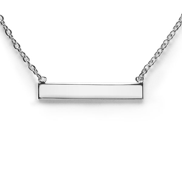 Zinzi Sterling Silver Necklace 45cm with Shiny Plate to Engrave ZIC2344