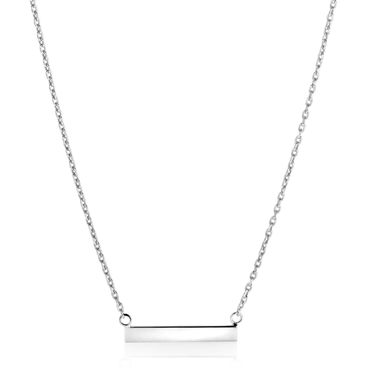 Zinzi Sterling Silver Necklace 45cm with Shiny Plate to Engrave ZIC2344