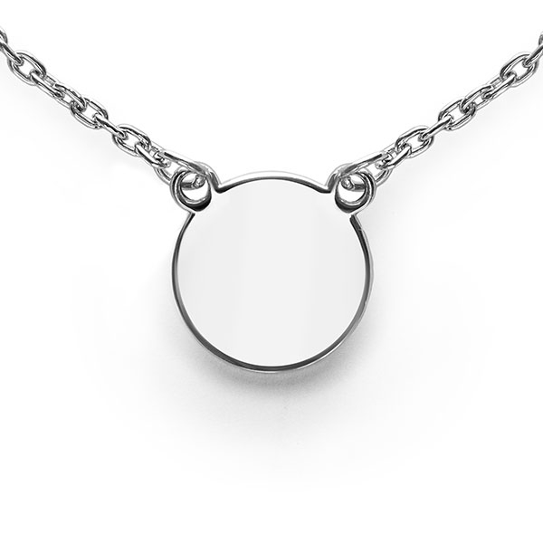 ZINZI Sterling Silver Necklace 43cm with Shiny Coin (15mm) to Engrave ZIC2345