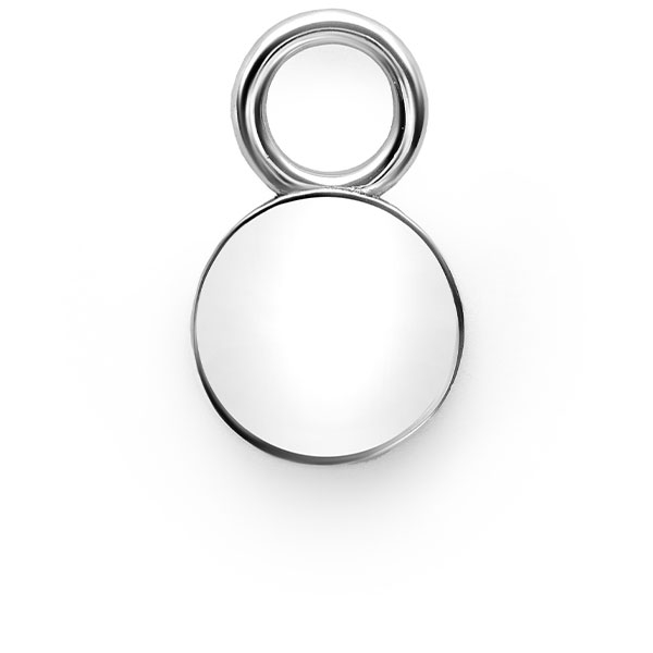 8mm ZINZI Sterling Silver Earrings Pendants Round ZICH2345 (excl. hoop earrings)