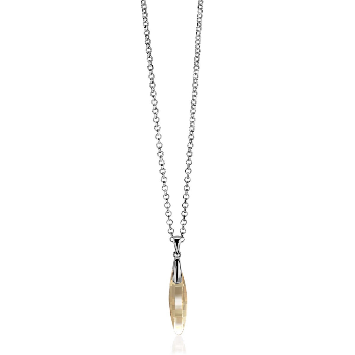 35mm ZINZI Sterling Silver Pendant Champagne Swarovski Crystal ZIH1012C