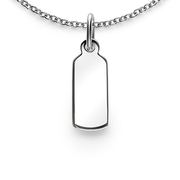 ZINZI Sterling Silver Pendant Flat Rectangle Bar ZIH2344 (excl. necklace)