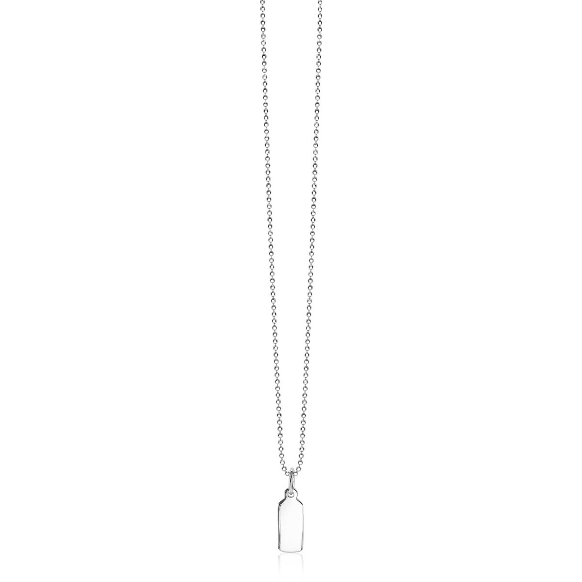 ZINZI Sterling Silver Pendant Flat Rectangle Bar ZIH2344 (excl. necklace)