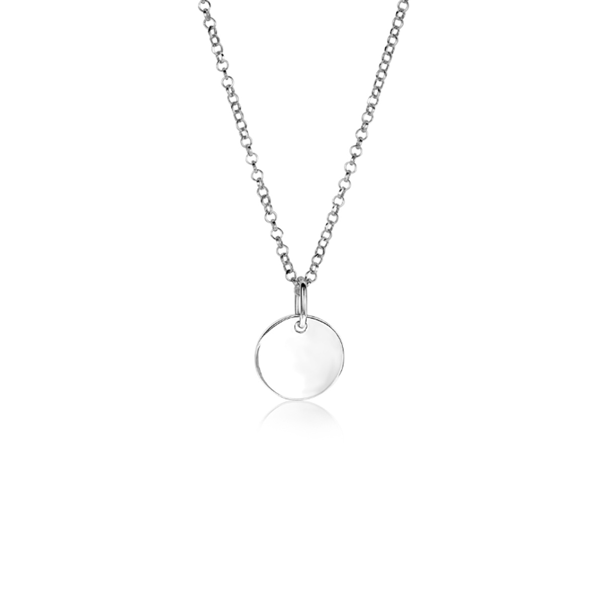 12mm ZINZI Sterling Silver Pendant Shiny Coin to Engrave ZIH2345-12 (excl. necklace)