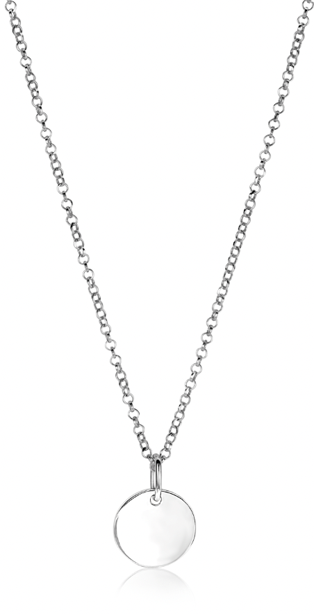 12mm ZINZI Sterling Silver Pendant Shiny Coin to Engrave ZIH2345-12 (excl. necklace)