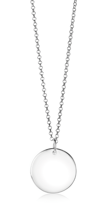 20mm ZINZI Sterling Silver Pendant Shiny Coin to Engrave ZIH2345-20 (excl. necklace)
