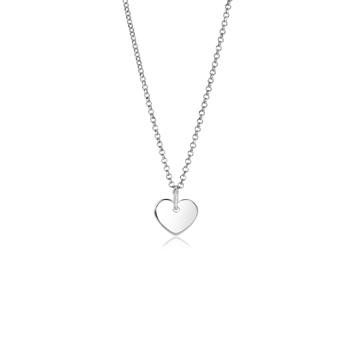 12mm ZINZI Sterling Silver Pendant Shiny Heart to Engrave ZIH2346-12 (excl. necklace)