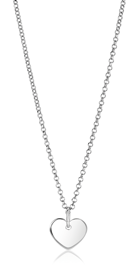 12mm ZINZI Sterling Silver Pendant Shiny Heart to Engrave ZIH2346-12 (excl. necklace)