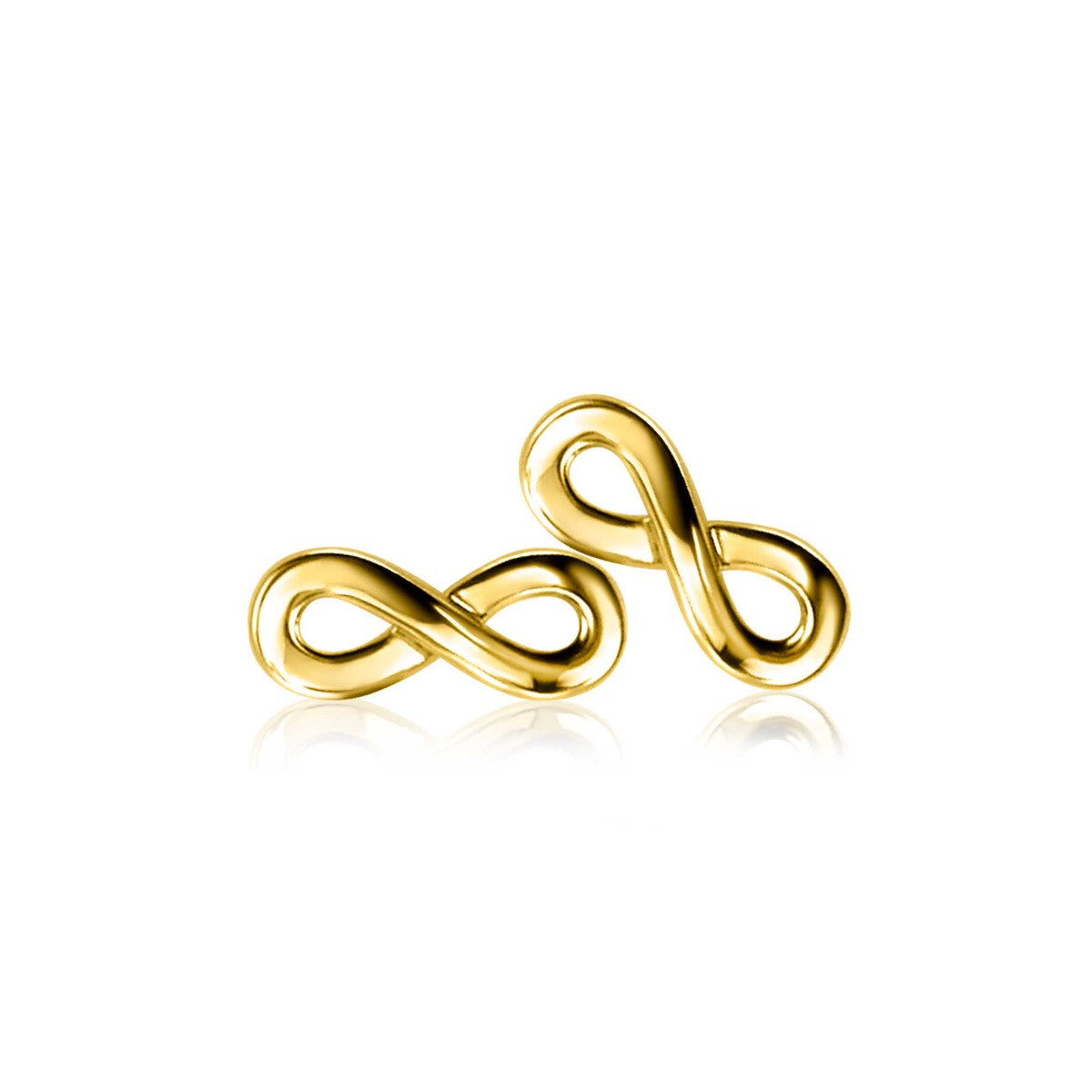 ZINZI Gold Plated Sterling Silver Stud Earrings Infinity ZIO1065G