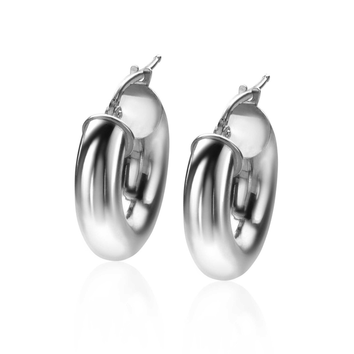 22mm ZINZI Sterling Silver Hoop Earrings Smooth width 5mm ZIO2277