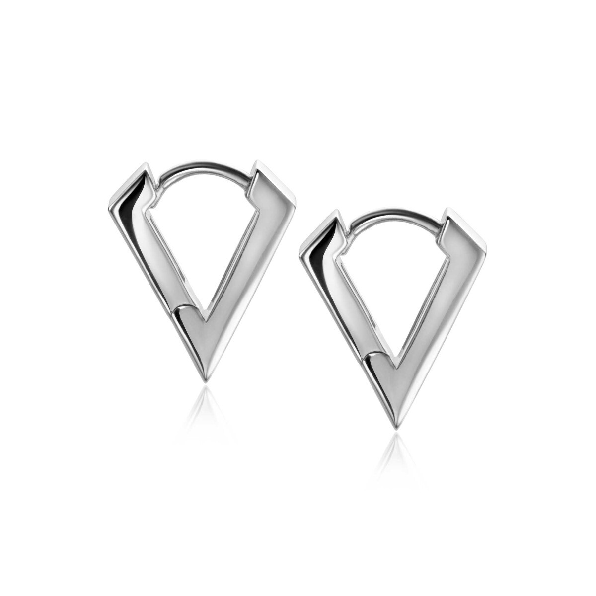 16mm ZINZI Sterling Silver Hoop Earrings Triangle Shape 16x3mm ZIO2318