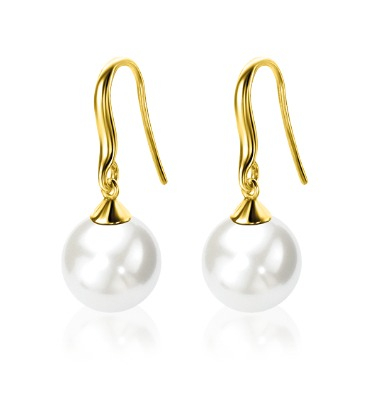 ZINZI zlv. oorhangers gg.verg. met witte parel