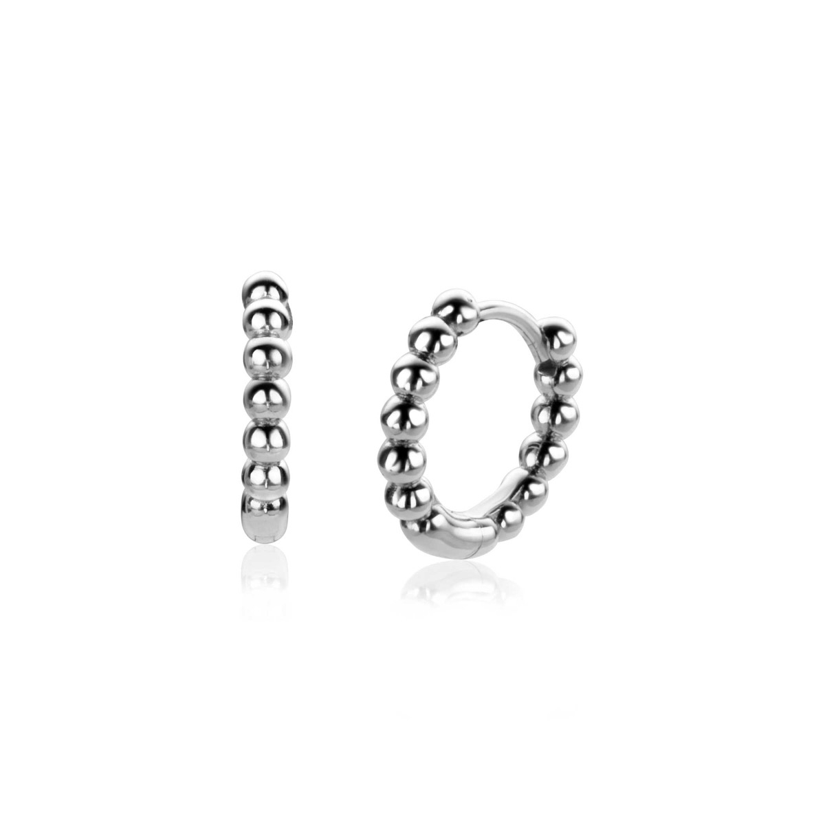 13,5mm ZINZI Sterling Silver Hoop Earrings Beads 13,5x2,5mm ZIO923