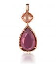 ZINZI Rose Gold Plated Sterling Silver Pendant Red Brown ZIH1161E