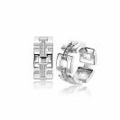 18mm Mart Visser by ZINZI silver hoop earrings with square links and luxury hinge closure, adorned with white zirconia, MVCR27
