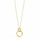 ZINZI 14K Gold Anchor Necklace 2 Intertwined Open Circles 42-45cm ZGC446