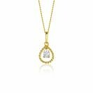 16mm ZINZI 14K Gold Pendant Drop White Zirconia ZGH478 (excl. necklace)