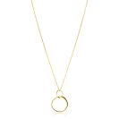 ZINZI GOLD collier met verbonden 2 rondjes hanger