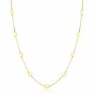 ZINZI Gold 14 carat gold necklace with delicate jasseron links and nine round smooth plates, 5mm wide, 42-45cm ZGC503
