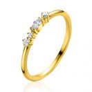 ZINZI 14K Gold Fantasy Ring Square and Drop White Zirconias 2,5mm width ZGR464