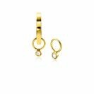 ZINZI 14K Gold Earrings Pendants Round White Zirconia 2,5 mm ZGCH420 (excl. hoop earrings)
