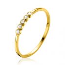 ZINZI Gold 14 ct gold stacking ring set with five round white cubic zirconias ZGR532