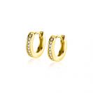 11mm ZINZI 14K Gold Hoop Earrings White Zirconias Square Tube 11 x 2,1mm ZGO427Z