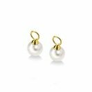 ZINZI 14K Gold Earrings Pendants Pearl White 8mm ZGCH144 (excl. hoop earrings)