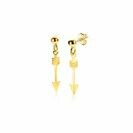 21mm ZINZI 14K Gold Stud Earrings Dangling Arrow ZGO383
