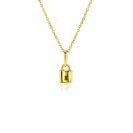 ZINZI 14K Gold Pendant Trendy Lock 5mm ZGH419 (excl. necklace)