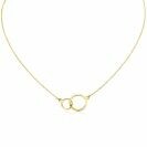 ZINZI 14K Gold Necklace with 2 Connected Open Circles 42cm ZGC113